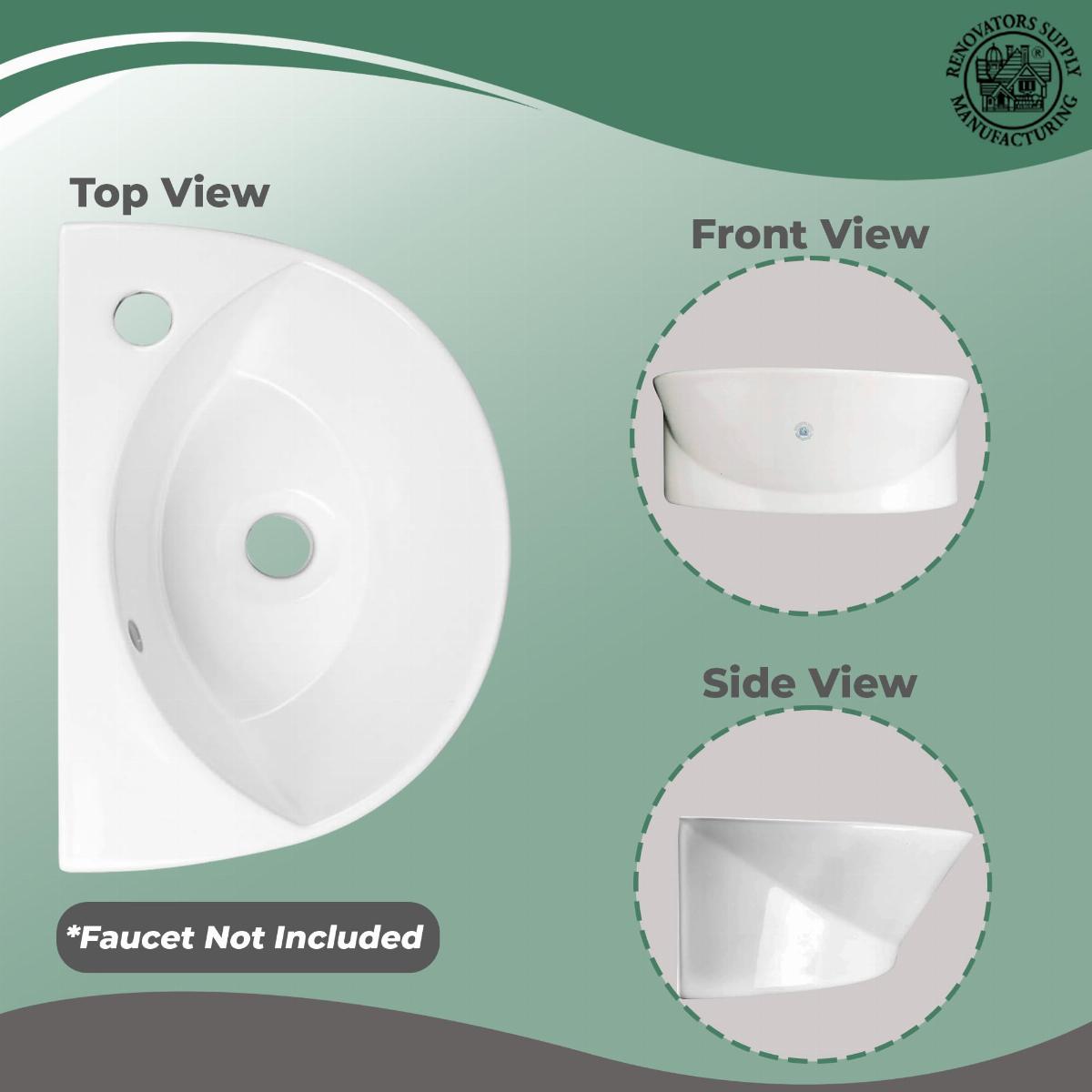 Juniper 17 1/8" Wall Mounted Bathroom Sink in White with Overflow image-5
