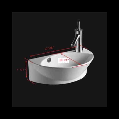 Juniper 17 1/8" Wall Mounted Bathroom Sink in White with Overflow image-15