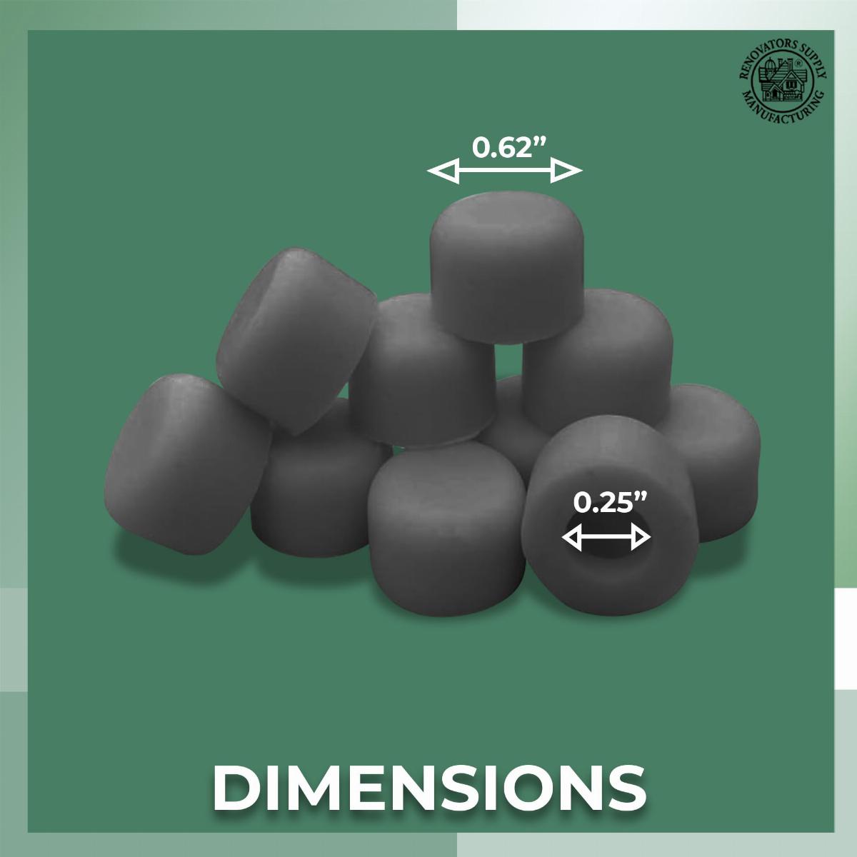 Door stops Grey Premium Silicone R Tips 5/8" OD 1/4" ID Set of 10 image-2