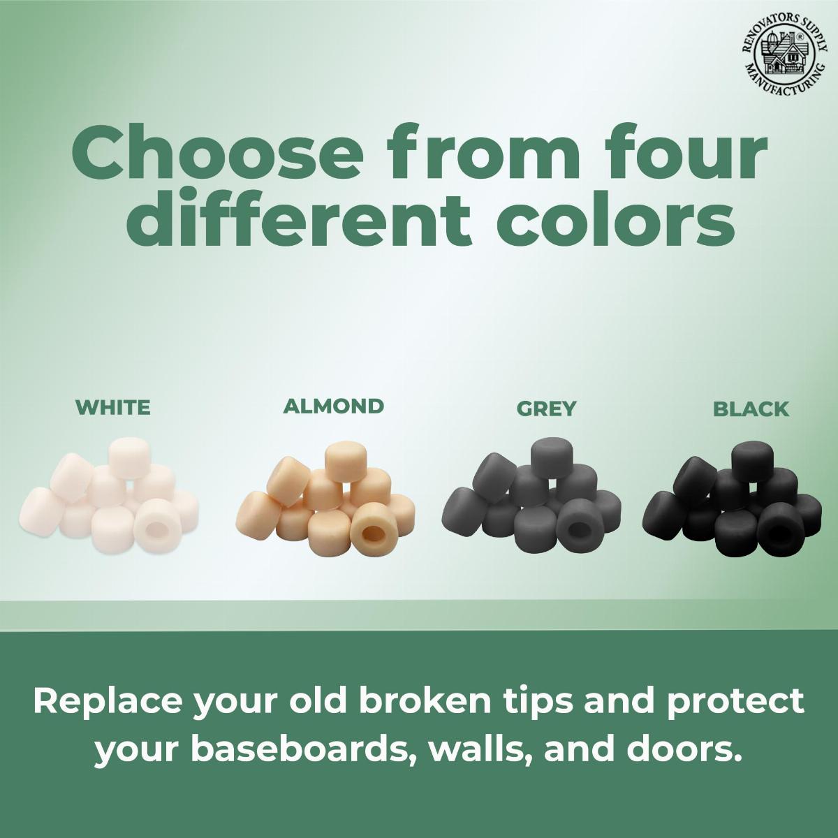 Almond Silicone Door Stopper Tips 1/4" ID 10 Replacement Rubber Tips Door Bumper image-5