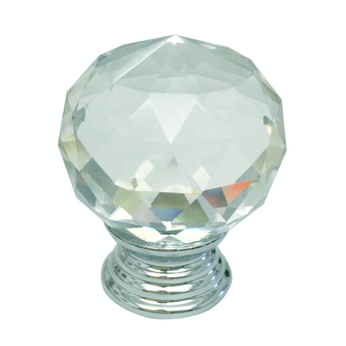 Clear Glass Knobs 30mm Round, 1.5 inch projection 10 pcs