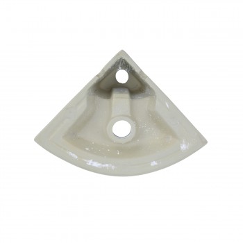 Wall Mount Bathroom Corner Vanity Sink White With Dark Oak Vanity