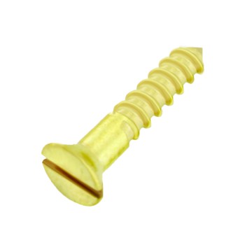 #6X3/4" Slotted Flathead Brass Wood Screw Pack of 100 
