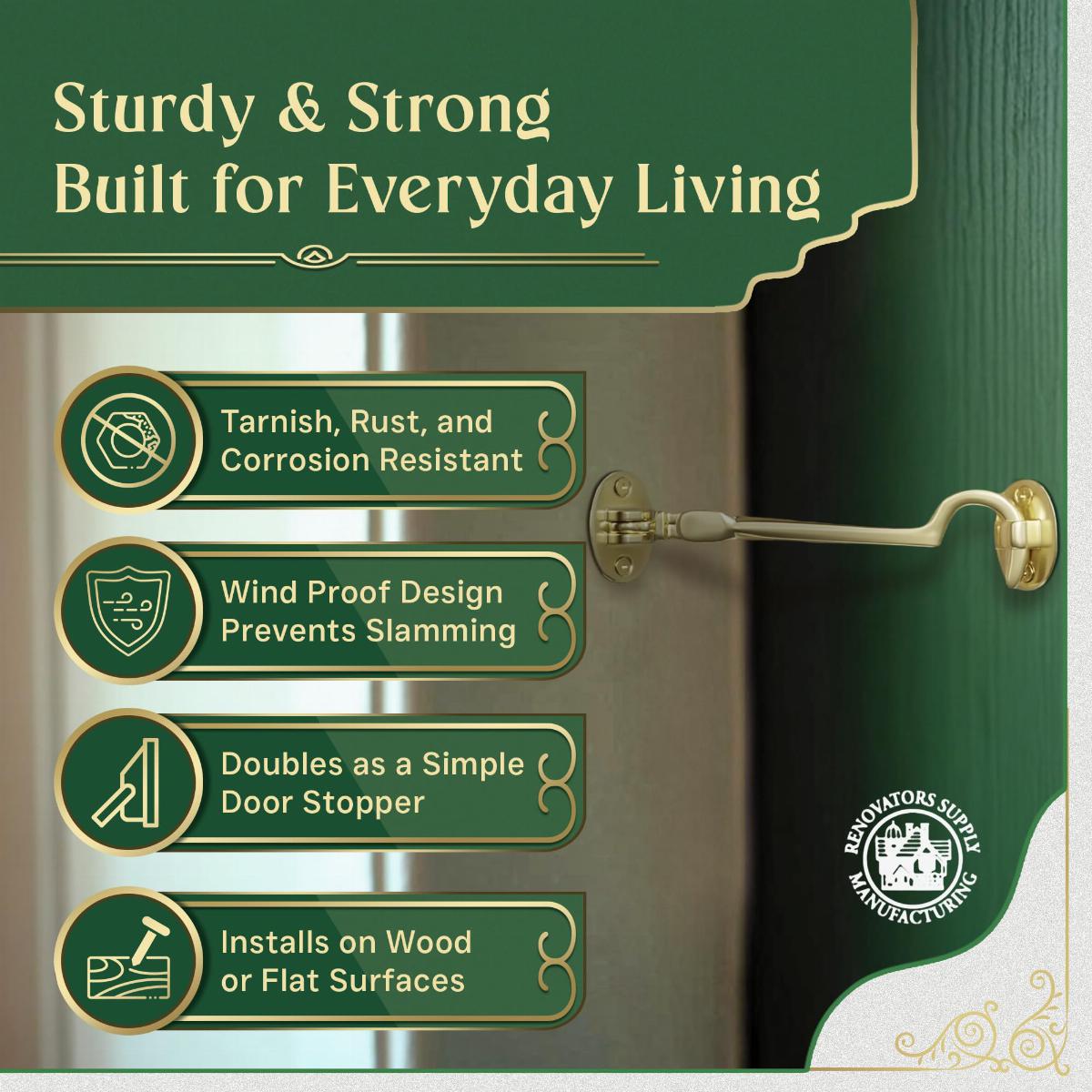 Solid Brass Cabin Eye Hook Latch for Doors and Cabinet image-6