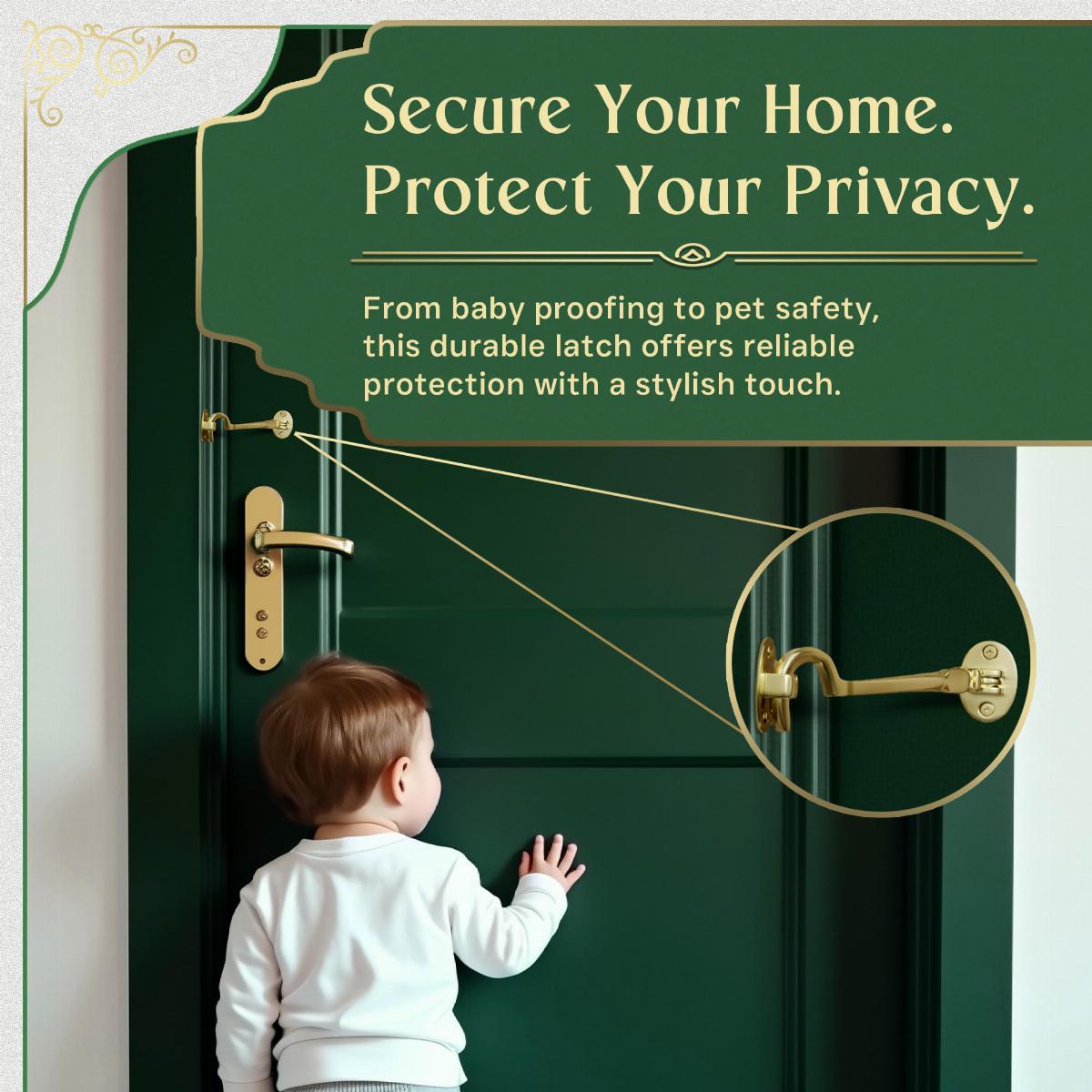 Solid Brass Cabin Eye Hook Latch for Doors and Cabinet image-5