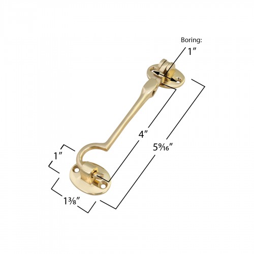 Solid Brass Cabin Eye Hook Latch for Doors and Cabinet image-14