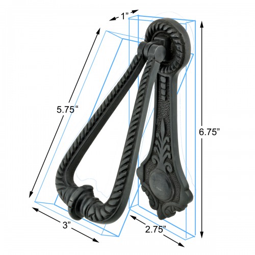 Ornamental Brass Door Knocker Antique Oil Rubbed Bronze Finish Georgian Design for Curb Appeal image-13