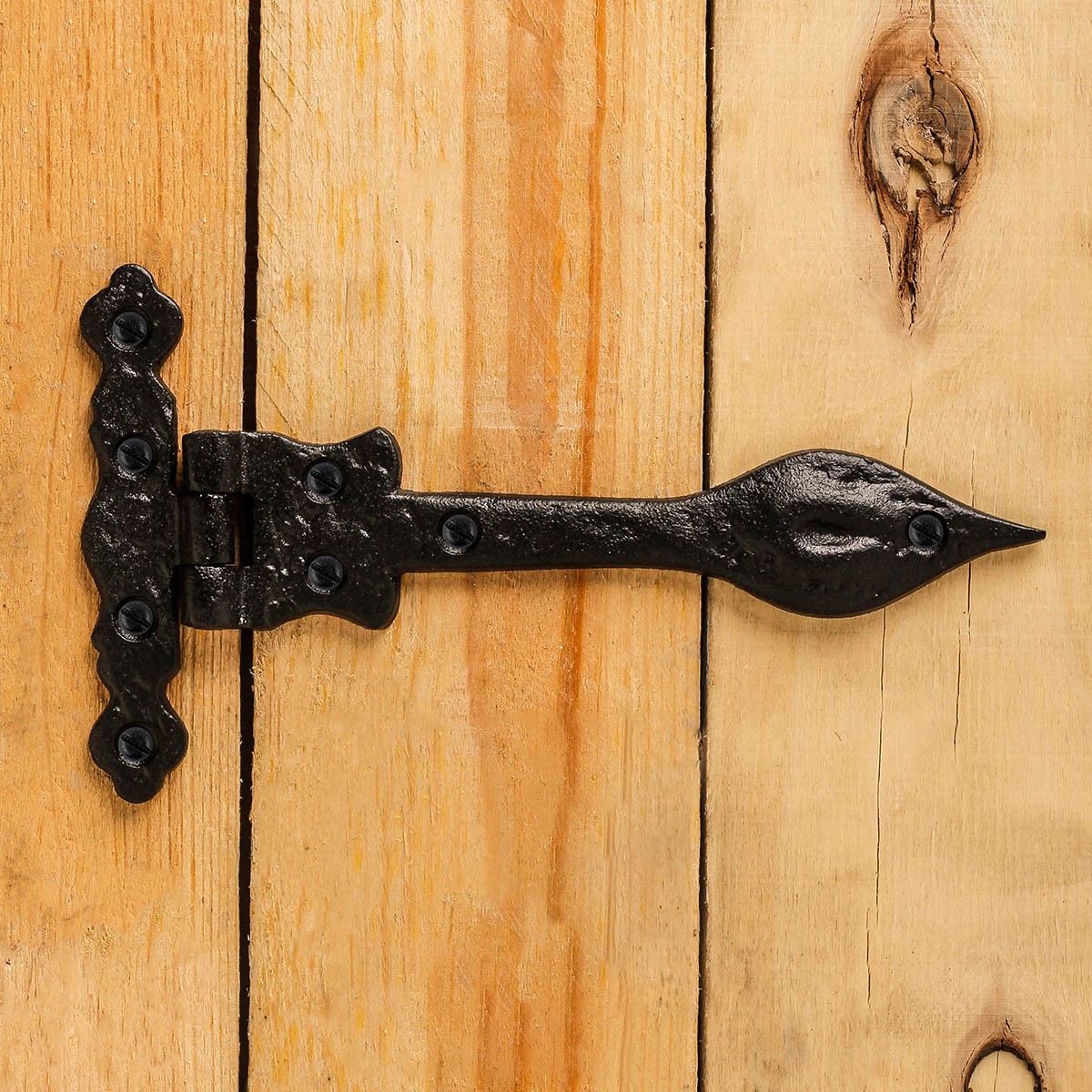 6 Inch Black Hinges For Doors Wrought Iron Hinge Spear Tip Hinge Hardware