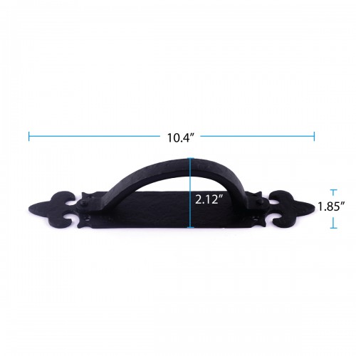 Black Decorative Large Door Handle Wrought Iron Antique Cabinet Door Pull Handle image-10
