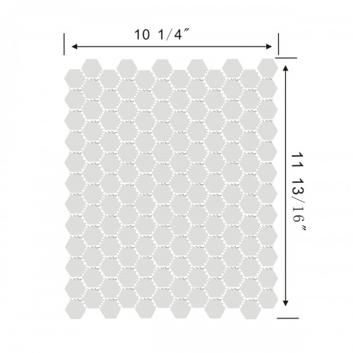 Porcelain Mosaic Hexagon Glossy White Floor and Wall Tile 19.3 SQ FT image-8