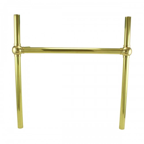 Wide Belle Epoque White Porcelain Console Sink 35.5" with Brass Metal Legs image-6