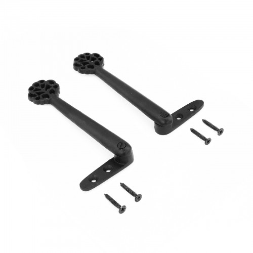 Stair Carpet Runner Holder Clip Pair Solid Aluminium Black Gloss image-3