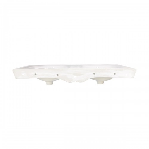 White Double Basin Console Bathroom Sink 46.75" W Porcelain with Satin Nickel Plated Brass Bistro Leg image-6