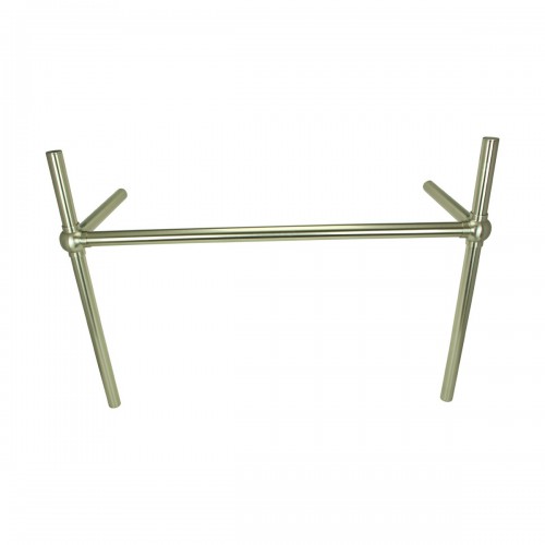 White Double Basin Console Bathroom Sink 46.75" W Porcelain with Satin Nickel Plated Brass Bistro Leg image-8