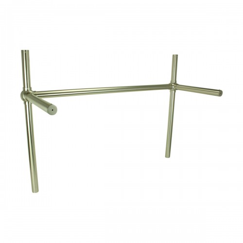 White Double Basin Console Bathroom Sink 46.75" W Porcelain with Satin Nickel Plated Brass Bistro Leg image-9