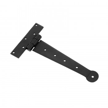 Black Iron T Strap Hinge 9" Modern Decorative Outdoor Bean Tee Hinge with Screws 