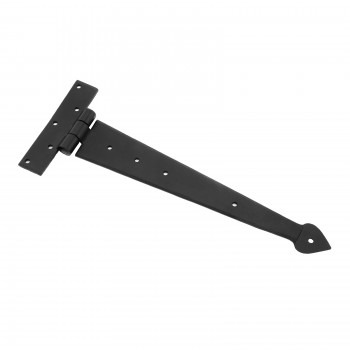 Black Iron T Strap Hinge 12 Inches Long Modern Decorative Arrow Tee Hinge Rust Resistant Powder Coated Wooden Cabinet Door or Gate Hinges with Screws hover