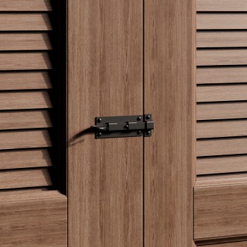 Shepherds Crook Straight Bolt Cabinet Hinge Black Rustic Cabinetry 4" 