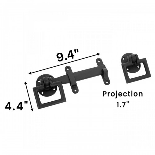 Handforged Oval Base Gate Latch Bar Casting 9.4" Black Powder image-8