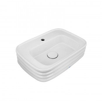 Book Rectangular Bathroom Vessel Sink Ceramic in White Above Counter Top Basin 