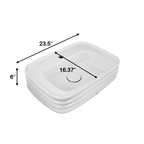 Book Rectangular Bathroom Vessel Sink Ceramic in White Above Counter Top Basin image-9