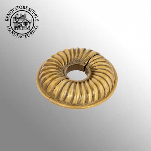 Antique Gold Radiator Flange Lacquered Finish Le Cruller 1/2" (IPS) pipe flange: 7/8" inside diameter; 3-1/8" outside diameter image-2