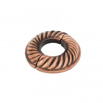 Radiator Flange Le Cruller Antique Copper Oil Rubbed 1" (IPS) pipe flange: 1-3/8" inside diameter; 3-1/8" outside diameter 