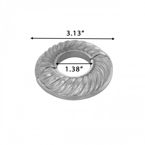 Radiator Flange Le Cruller Satin Finish 1" (IPS) pipe flange: 1-3/8" inside diameter; 3-1/8" outside diameter image-8