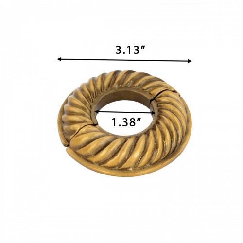 Radiator Flange Le Cruller Antique Gold 1" (IPS) pipe flange: 1-3/8" inside diameter; 3-1/8" outside diameter image-8