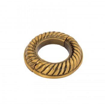 Le Cruller Radiator Flange Antique Gold 1-1/4" (IPS) pipe flange: 1-3/4" inside diameter; 3-1/8" outside diameter 