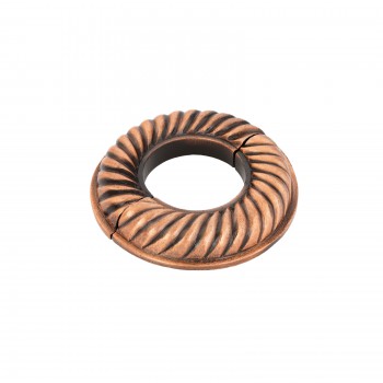 Le Cruller Radiator Flange Antique Copper Oil Rubbed 1-1/2" (IPS) pipe flange: 1-7/8" inside diameter; 3-7/8" outside diameter 