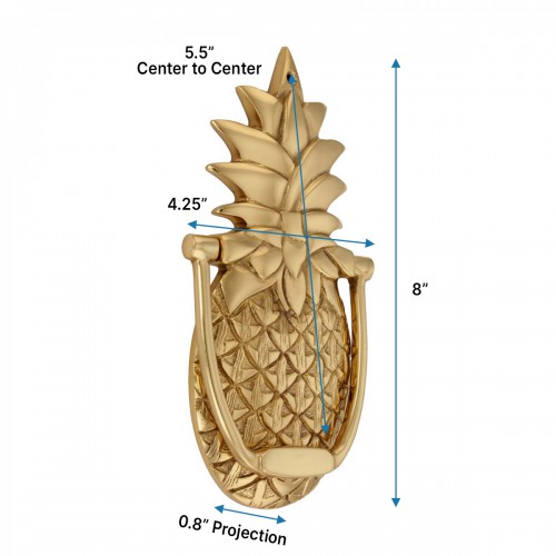 Door Knocker Brass Vintage Door Hardware Pineapple Door Knocker 8" X 4" image-9
