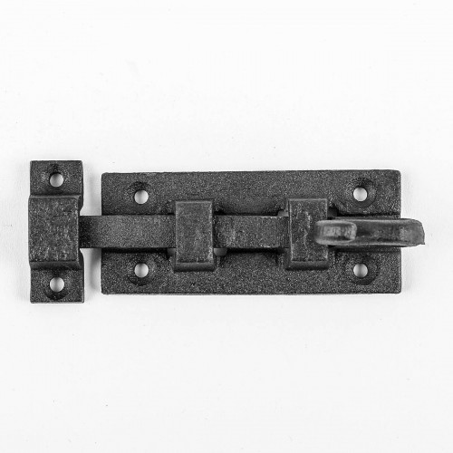 Rough Wrought Iron Slide Door Bolt – Pack Of 2 Black Antique Style By Renovators Supply