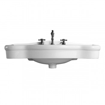 Tulip 32 1/2" Console Bathroom Sink with 2 Spindle Legs White and Pre-Drilled Widespread Faucet Holes image-4