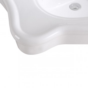 Tulip 32 1/2" Console Bathroom Sink with 2 Spindle Legs White and Pre-Drilled Widespread Faucet Holes image-5