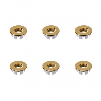 Solid Brass Bathroom Sink Overflow Ring Cover Caps - Pack of 6 