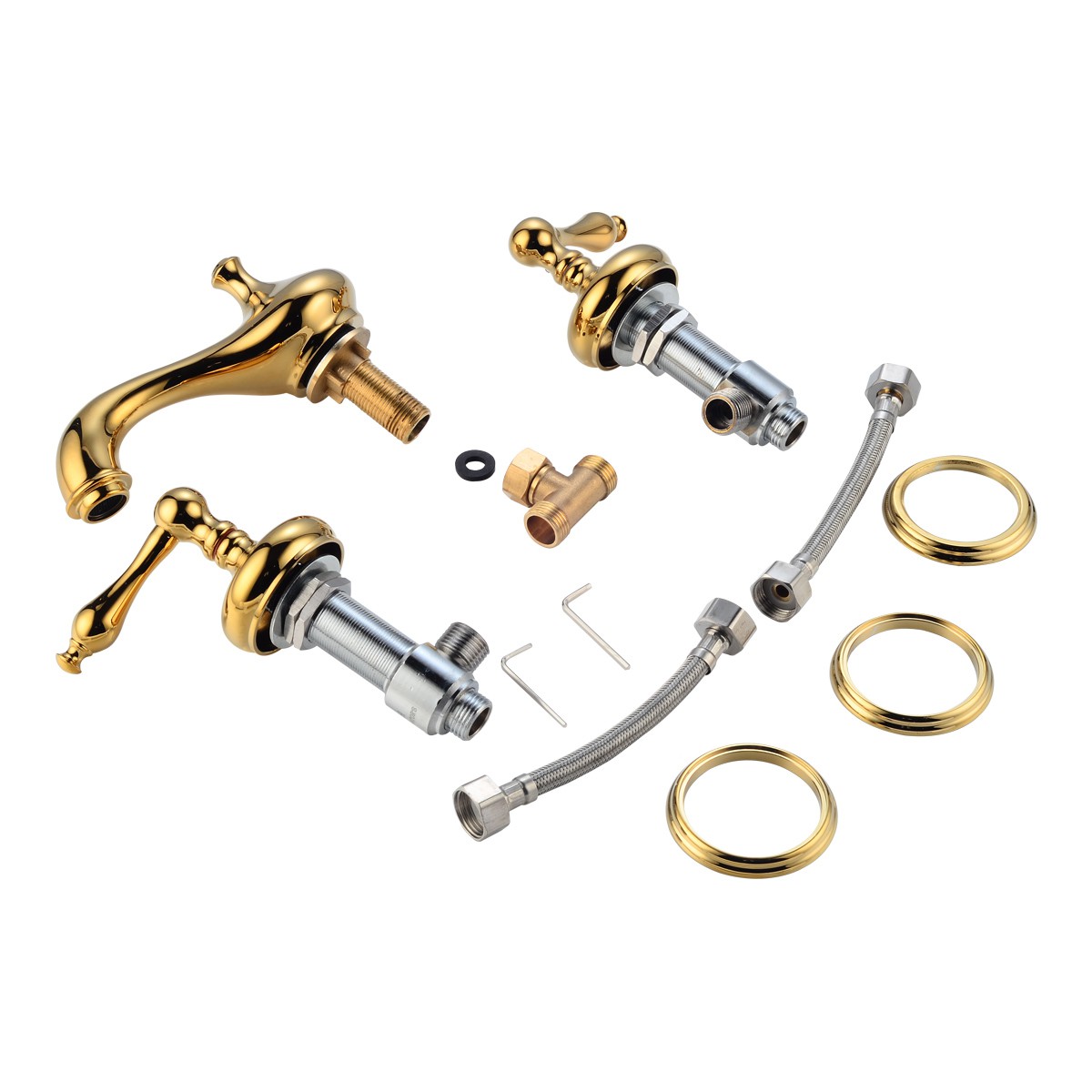 Brass Widespread Bathroom Faucet Heavy Duty Lux Belle Design