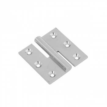Chrome Plated Extruded Brass Left Lift Off Door Hinge 2" L Square Shape 