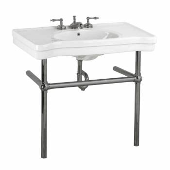 Console Sink Porcelain Belle Epoque with Black Nickel Support Legs - Pack of 2 