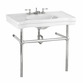 White Console Sink Belle Epoque Deluxe with Chrome Bistro Legs - Pack of 12 