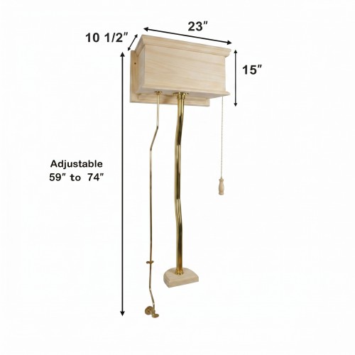 Unfinished Ready To Paint High Tank Pull Chain Toilet Conversion Kit Brass Z Pipe With Flat Tank image-2