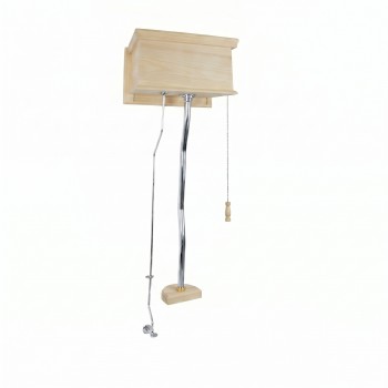 Unfinished Ready To Paint High Tank Pull Chain Toilet Conversion Kit Chrome Z Pipe With Flat Tank 