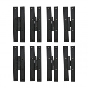 Black Iron Flush Door Hinge H Forged High Rustproof Finish 7 Inch Pack of 8 