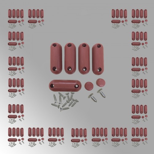 Brown Silicone Toilet Seat Bumpers 8 Pack (6 Oblong 2 Round) with Screws image-5