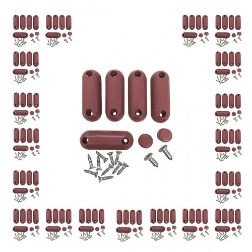 Brown Silicone Toilet Seat Bumpers 8 Pack (6 Oblong 2 Round) with Screws image-4