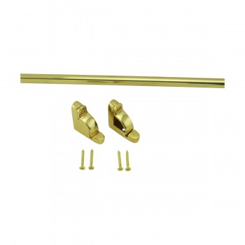 Stair Carpet Rods 28 in. Bright Brass Carpet Runner Rods with Holder Bracket Hardware image-8
