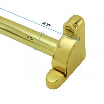 Stair Carpet Rods 28 in. Bright Brass Carpet Runner Rods with Holder Bracket Hardware image-9