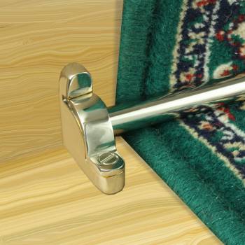 Polished chrome finish Brass Stair Carpet Rod 28 Inch with Brackets image-2