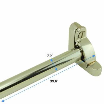 Polished chrome finish Brass Stair Carpet Rod 28" with Brackets (13) image-2