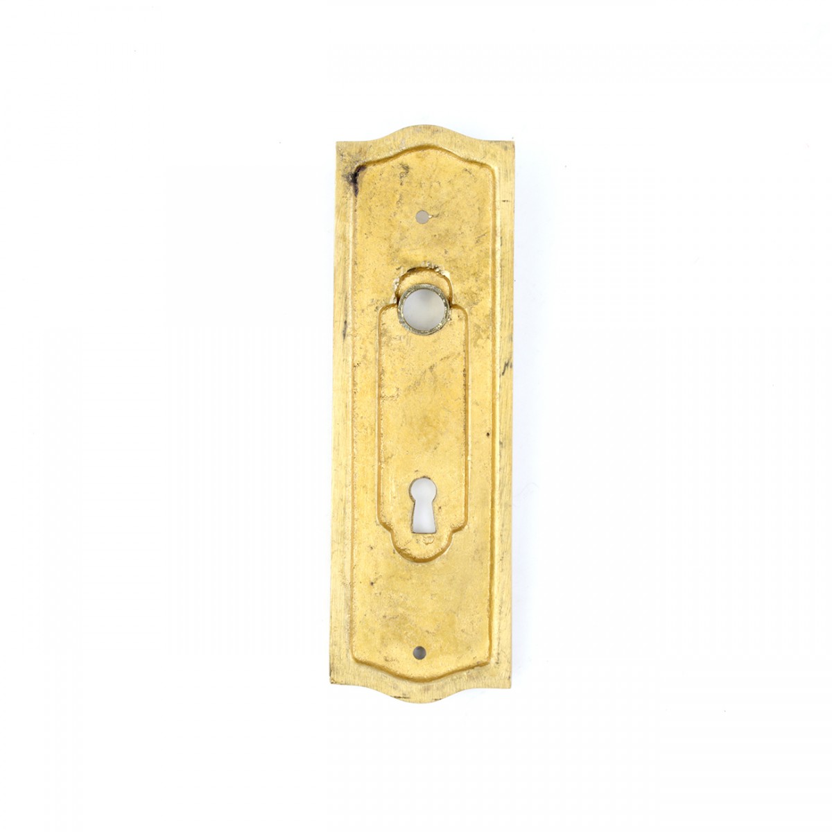 Door Back Plate Solid Brass Beaded With Keyhole 7 1/4" H